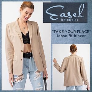 EASEL Business Casual 2 Button Blazer - Fully Lined Pockets